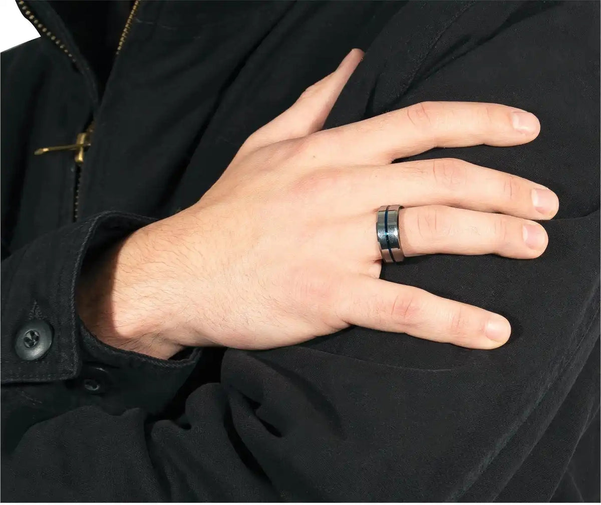 Rothco Tungsten Carbide Thin Blue Line Ring