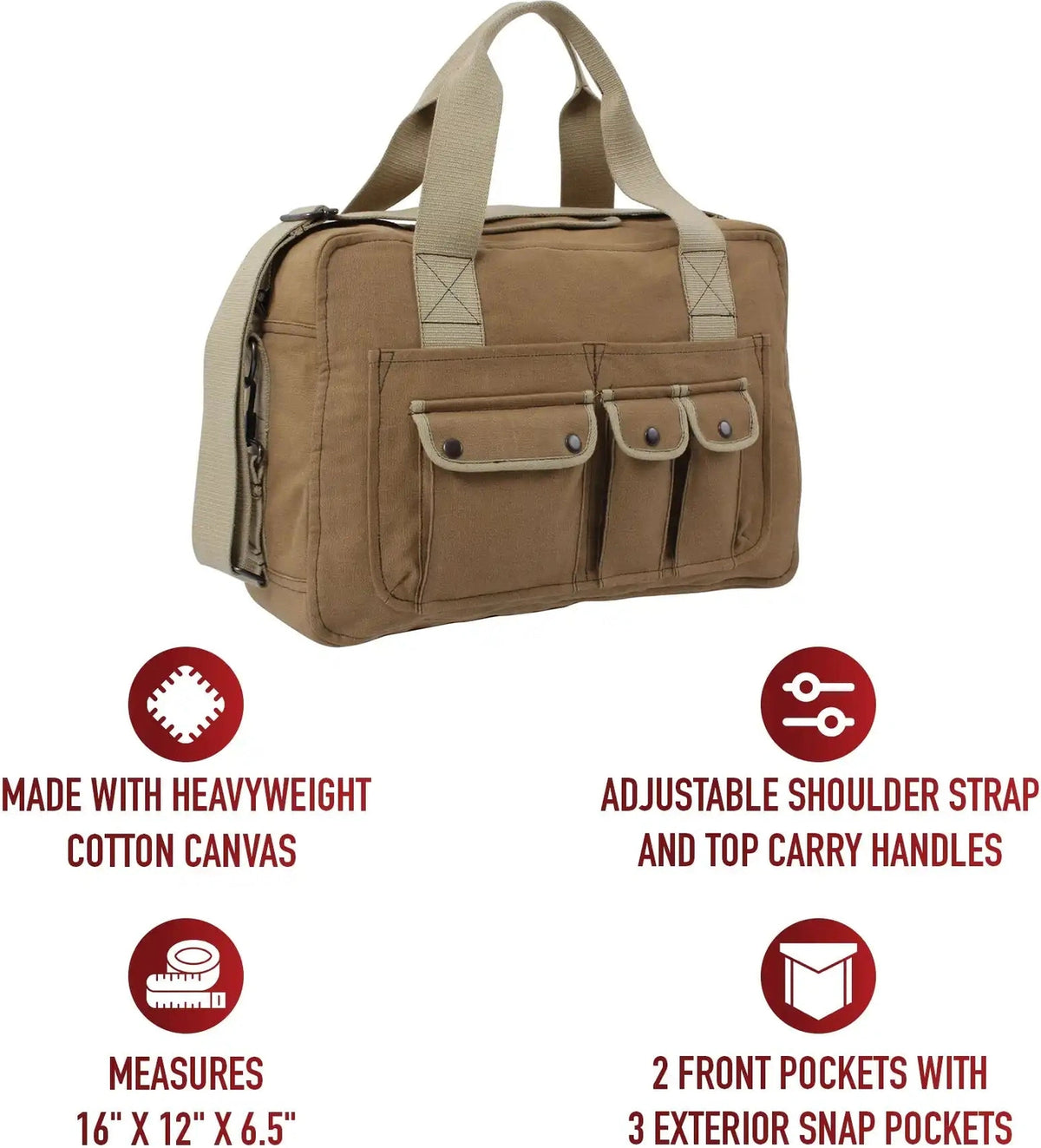 Rothco Two Tone Specialist Carry All Shoulder Bag Coyote Brown
