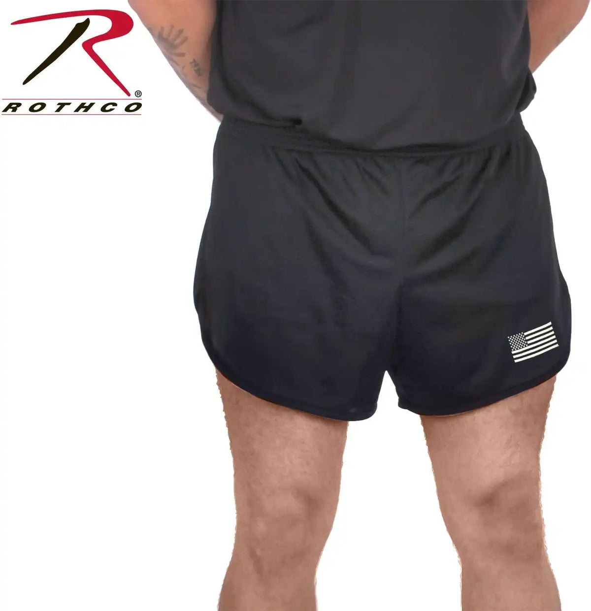 Rothco us Flag Ranger Pt (physical Training) Shorts - Black