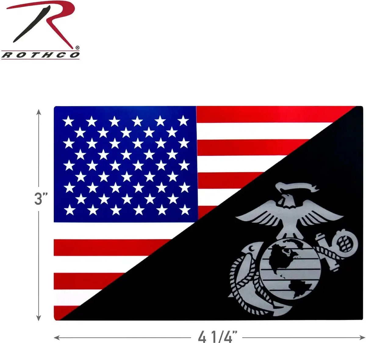 Rothco Usmc Eagle Globe and Anchor Flag Decal (outside / Back Gum) 3’’ x 4 1/34’’