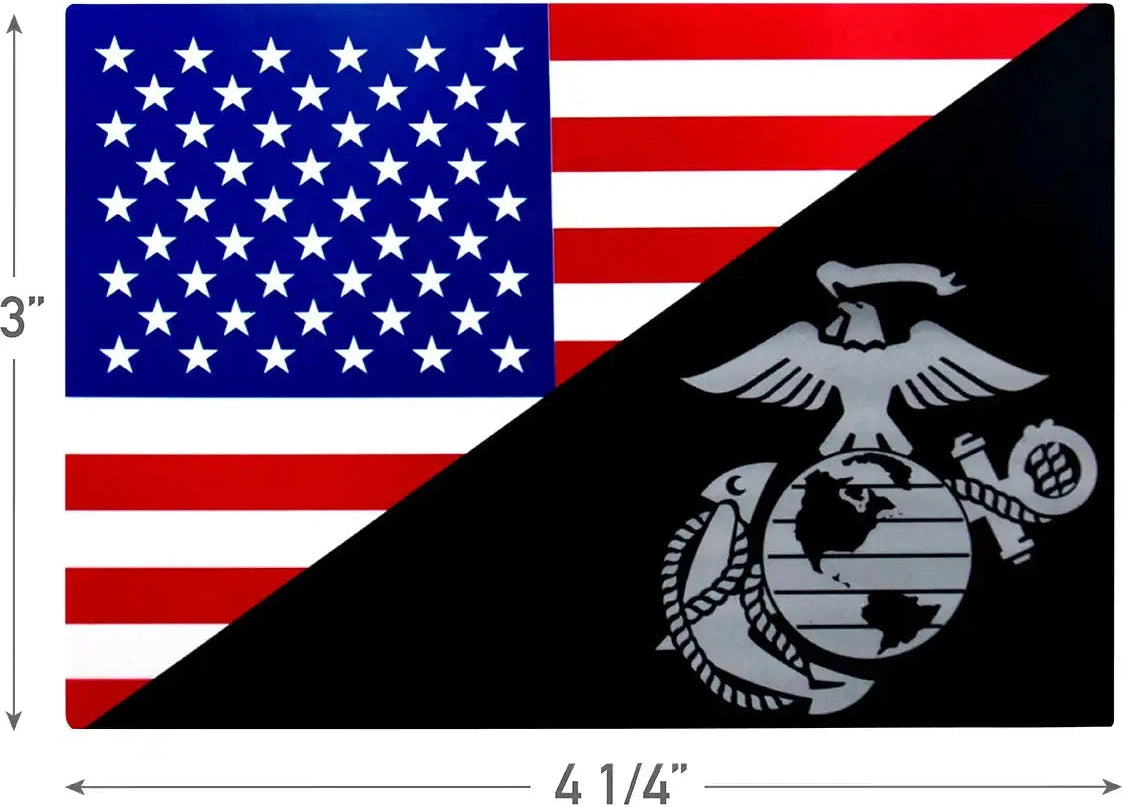 Rothco Usmc Eagle Globe and Anchor Flag Decal (outside / Back Gum) 3’’ x 4 1/34’’