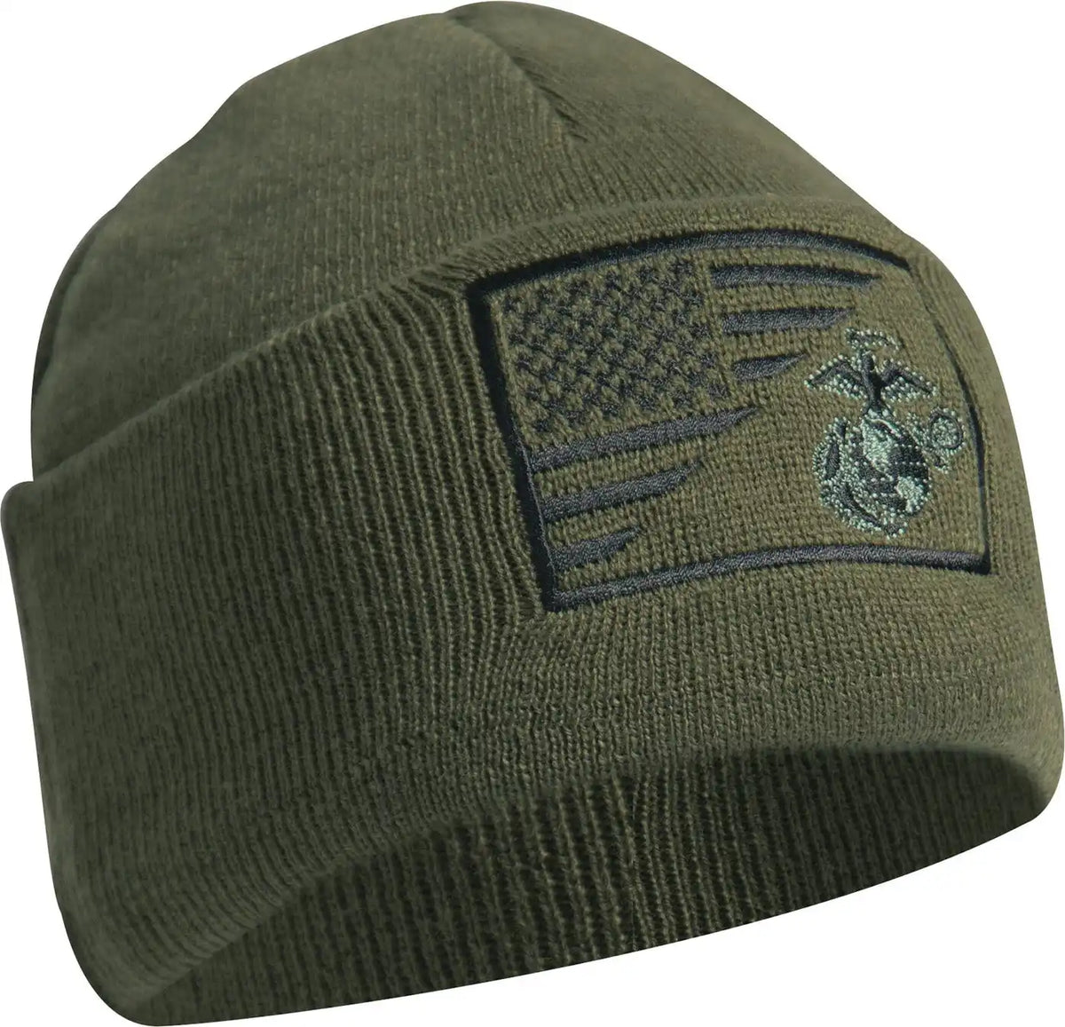 Rothco Usmc Eagle Globe and Anchor / us Flag Deluxe Fine Knit Watch Cap