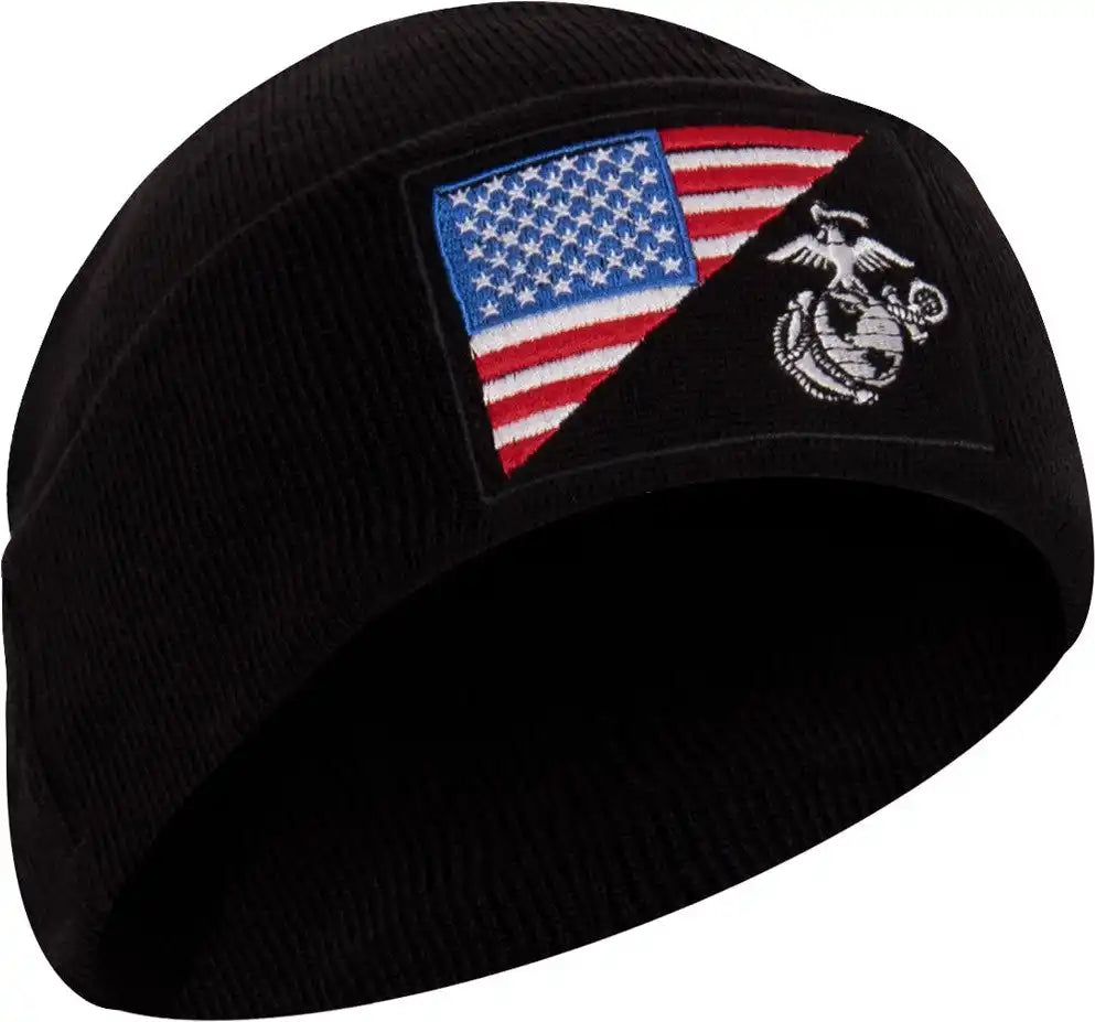 Rothco Usmc Eagle Globe and Anchor / us Flag Deluxe Fine Knit Watch Cap