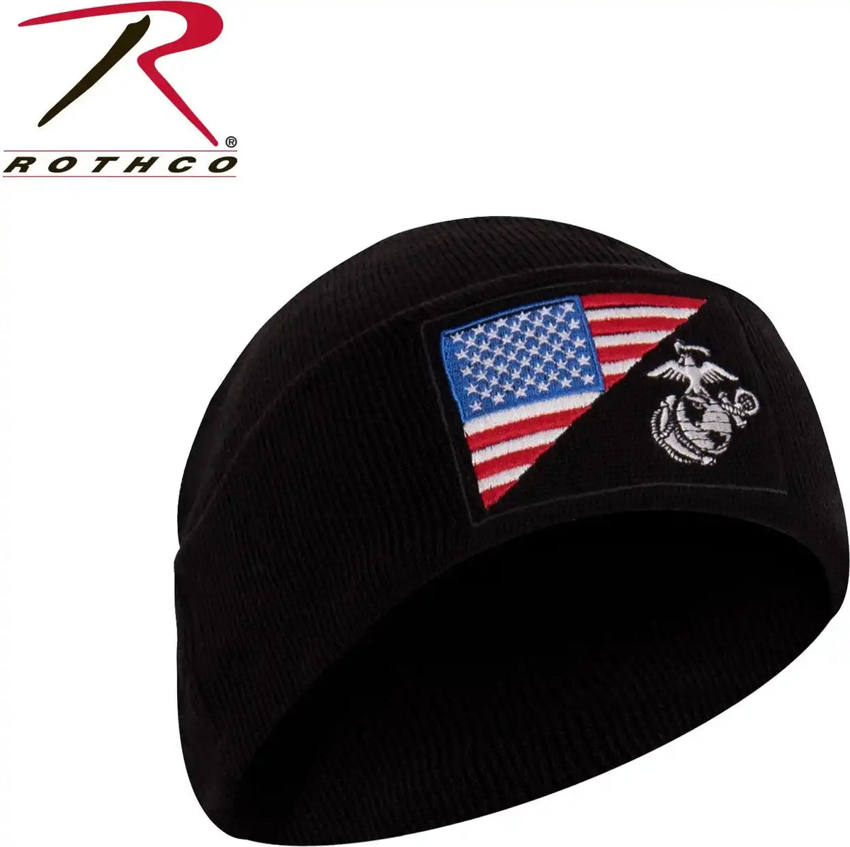 Rothco Usmc Eagle Globe and Anchor / us Flag Deluxe Fine Knit Watch Cap