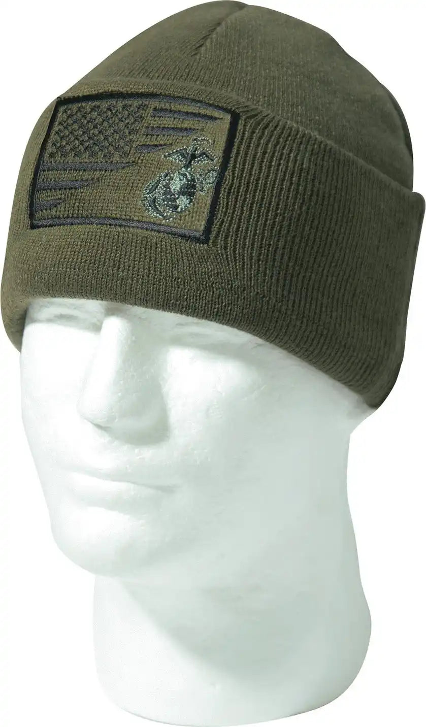 Rothco Usmc Eagle Globe and Anchor / us Flag Deluxe Fine Knit Watch Cap