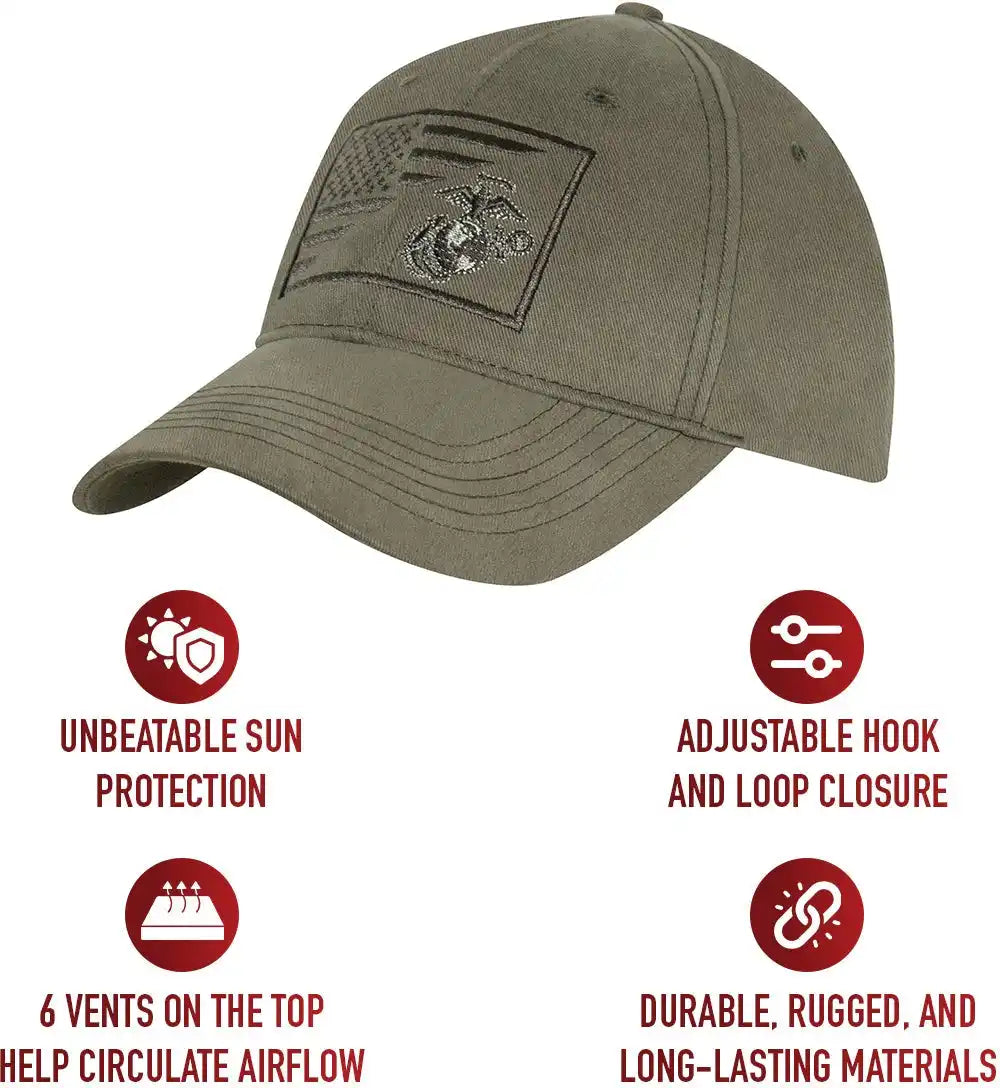 Rothco Usmc Eagle Globe and Anchor / us Flag Low Pro Cap