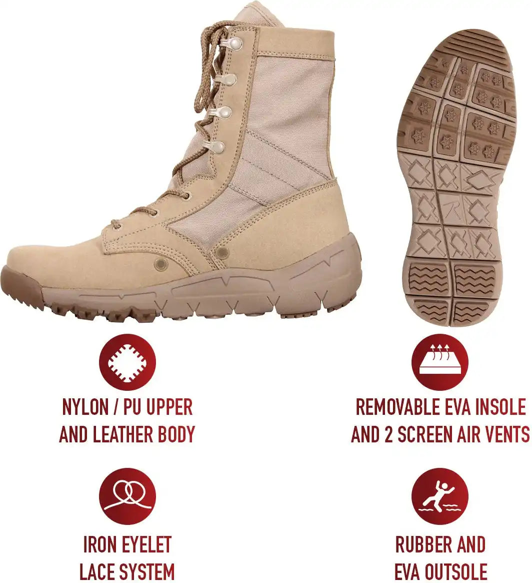 Rothco V-max Lightweight Tactical Boot - 8 Inch