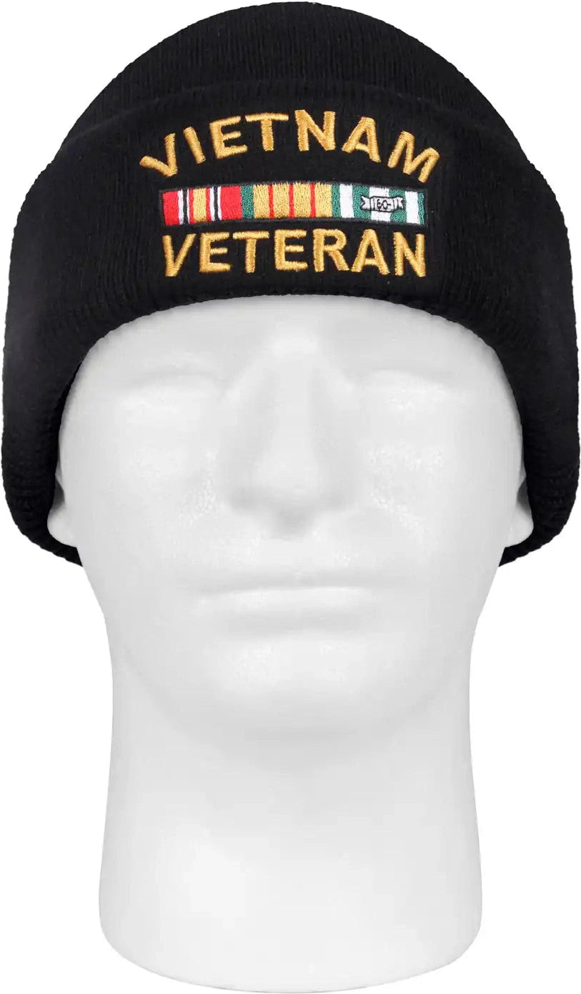 Rothco Vietnam Veteran Deluxe Embroidered Watch Cap Black / one Size
