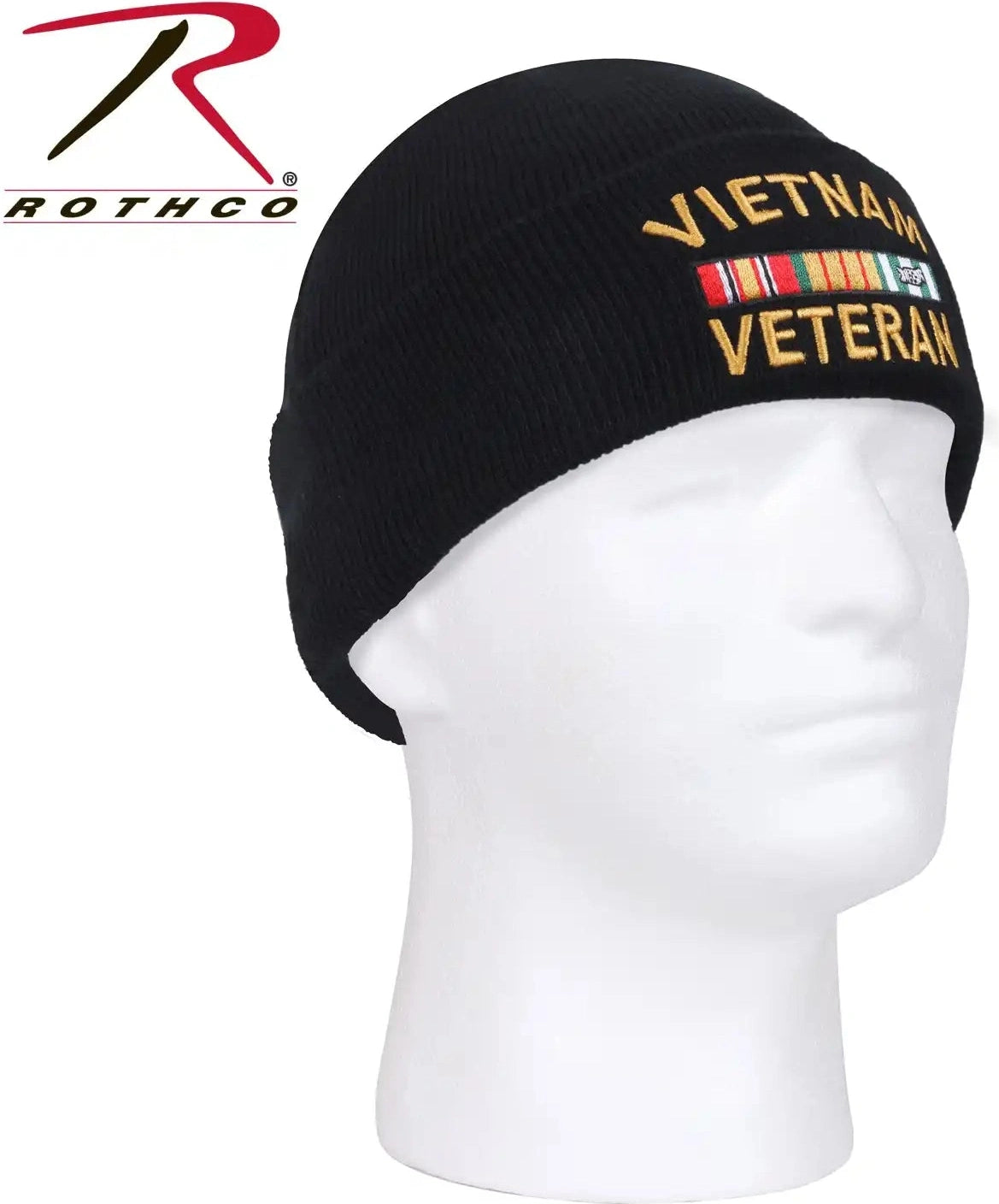 Rothco Vietnam Veteran Deluxe Embroidered Watch Cap Black / one Size
