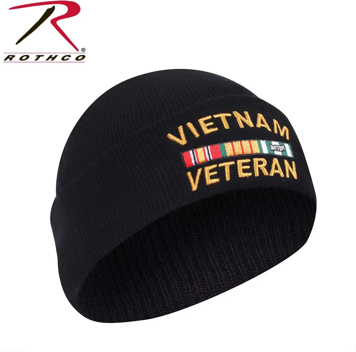 Rothco Vietnam Veteran Deluxe Embroidered Watch Cap Black / one Size