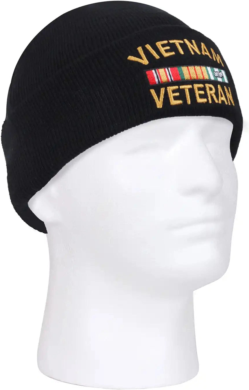 Rothco Vietnam Veteran Deluxe Embroidered Watch Cap Black / one Size