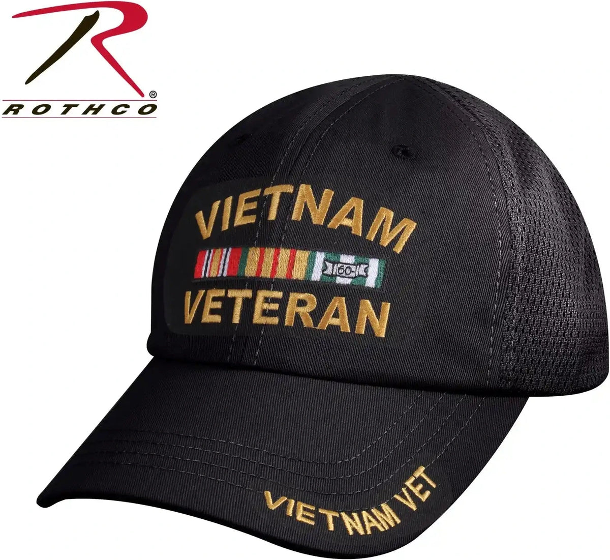 Rothco Vietnam Veteran Tactical Mesh Back Cap Black / one Size