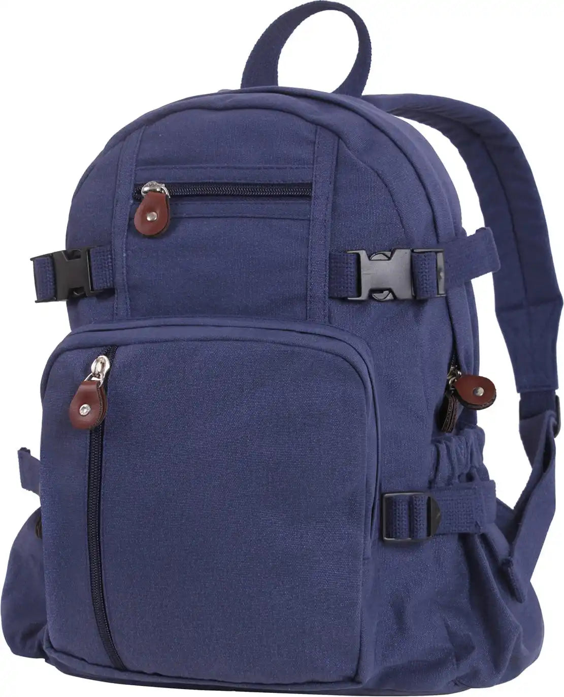 Rothco Vintage Canvas Compact Backpack - Navy Blue