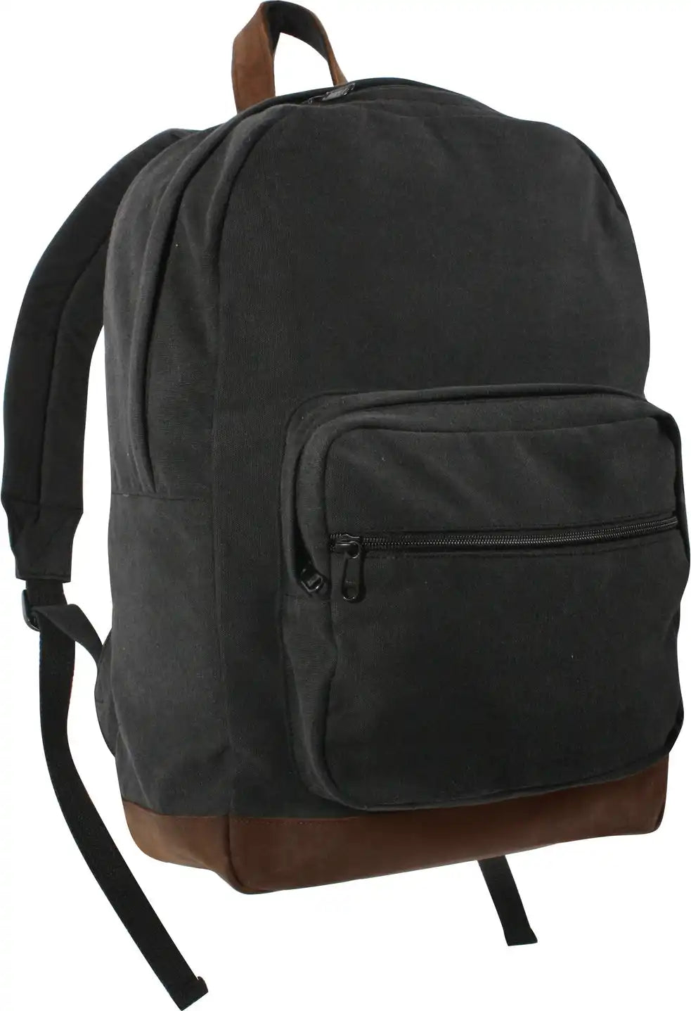 Rothco Vintage Canvas Teardrop Backpack with Leather Accents - Black
