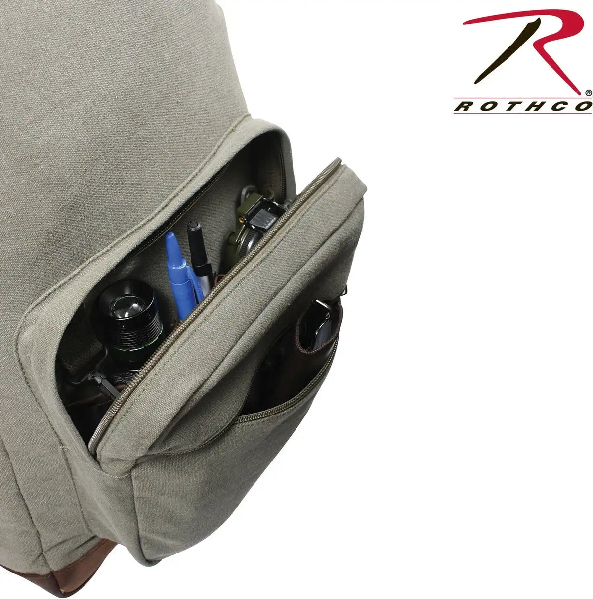 Rothco Vintage Canvas Teardrop Backpack with Leather Accents