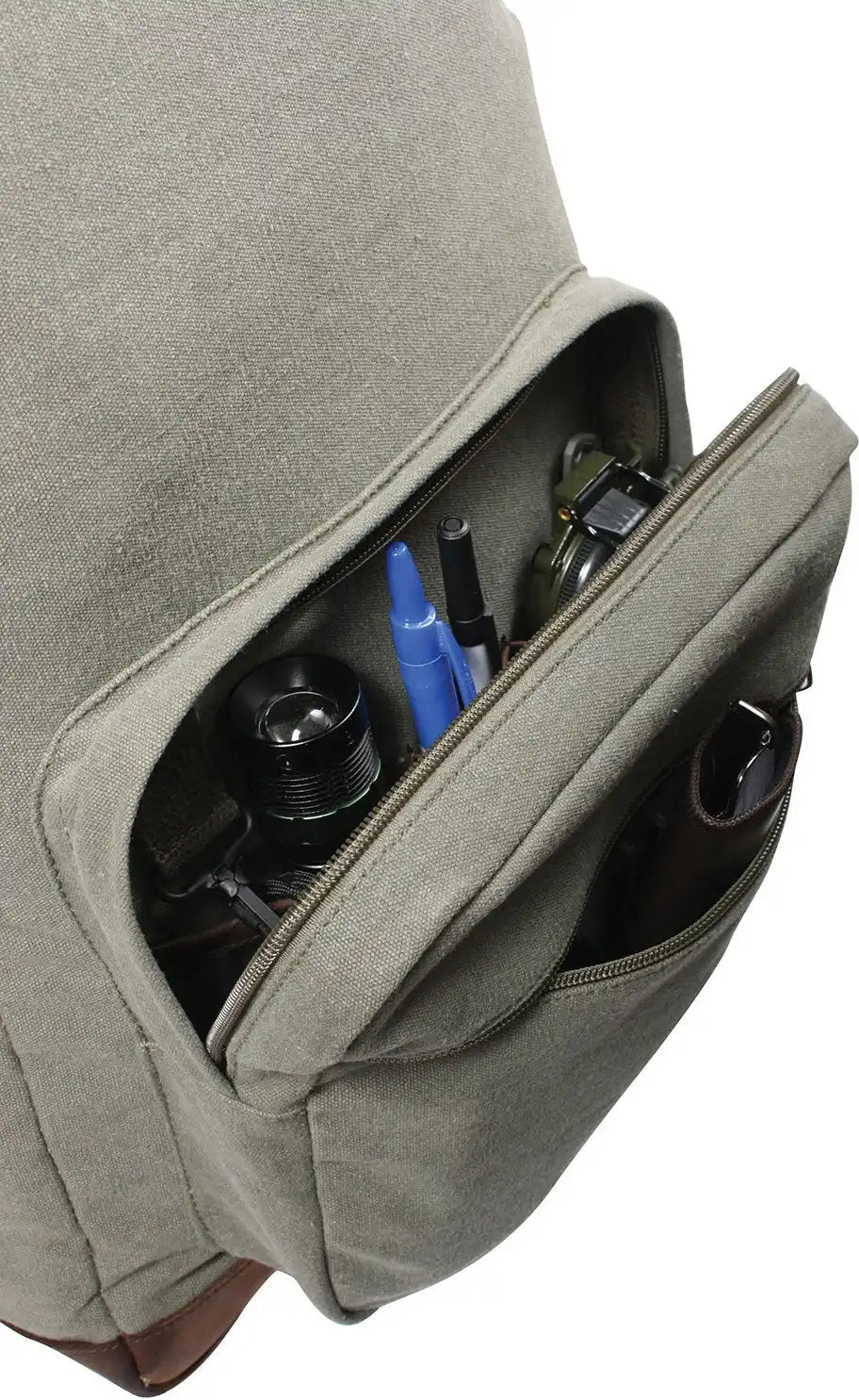 Rothco Vintage Canvas Teardrop Backpack with Leather Accents