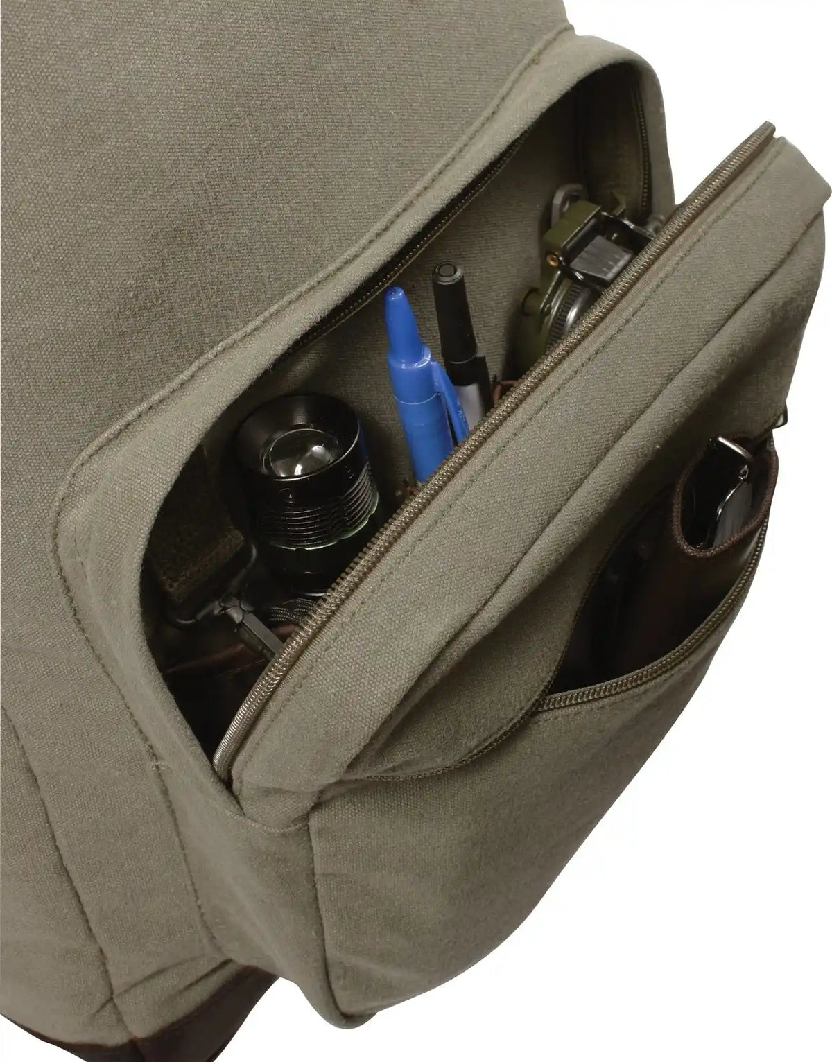 Rothco Vintage Canvas Teardrop Backpack with Leather Accents