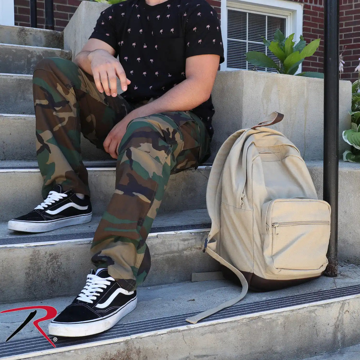 Rothco Vintage Canvas Teardrop Backpack with Leather Accents