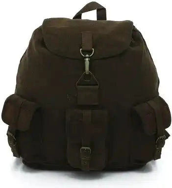 Rothco Vintage Canvas Wayfarer Backpack with Leather Accents - Brown