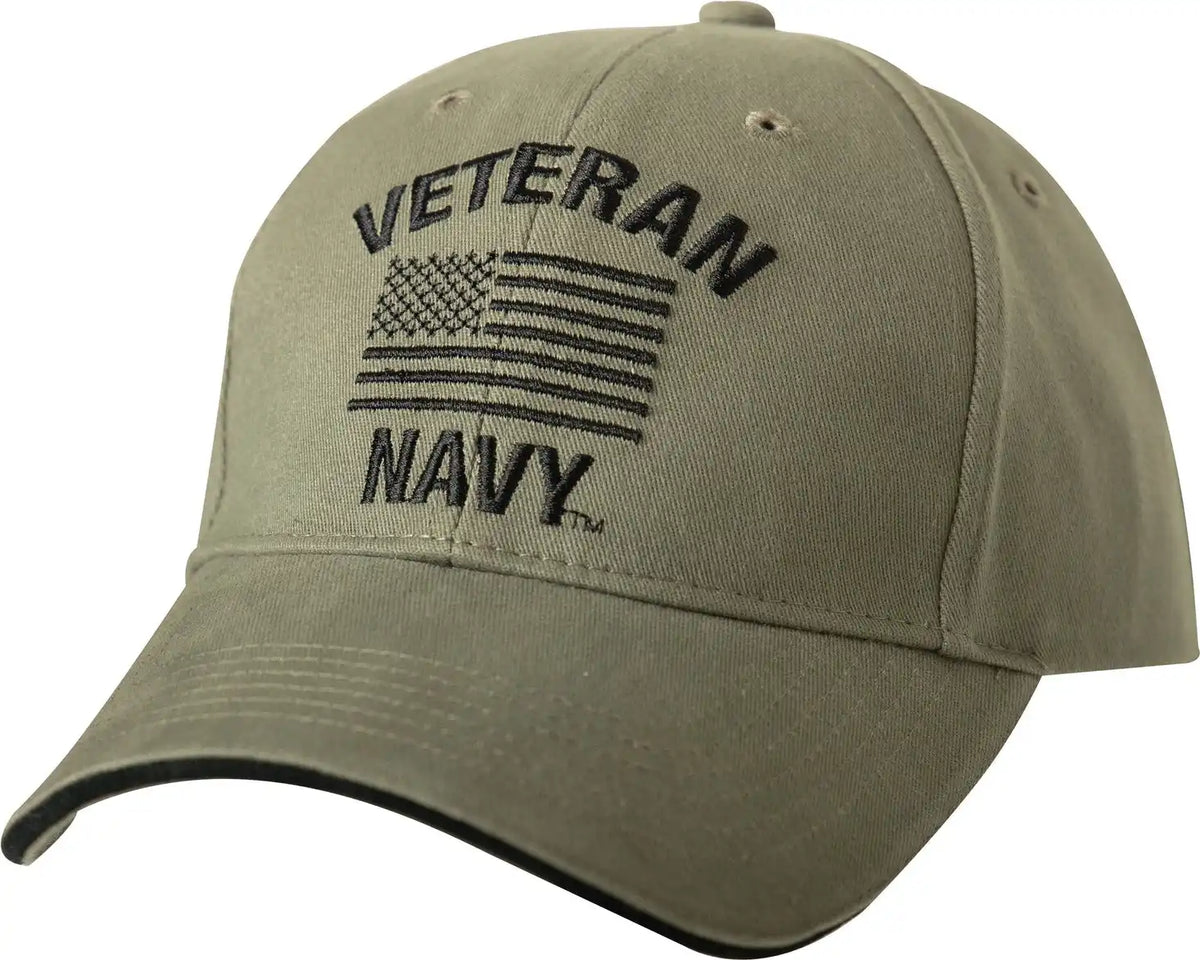 Rothco Vintage Veteran Low Profile Cap - Olive Drab / Navy / one Size