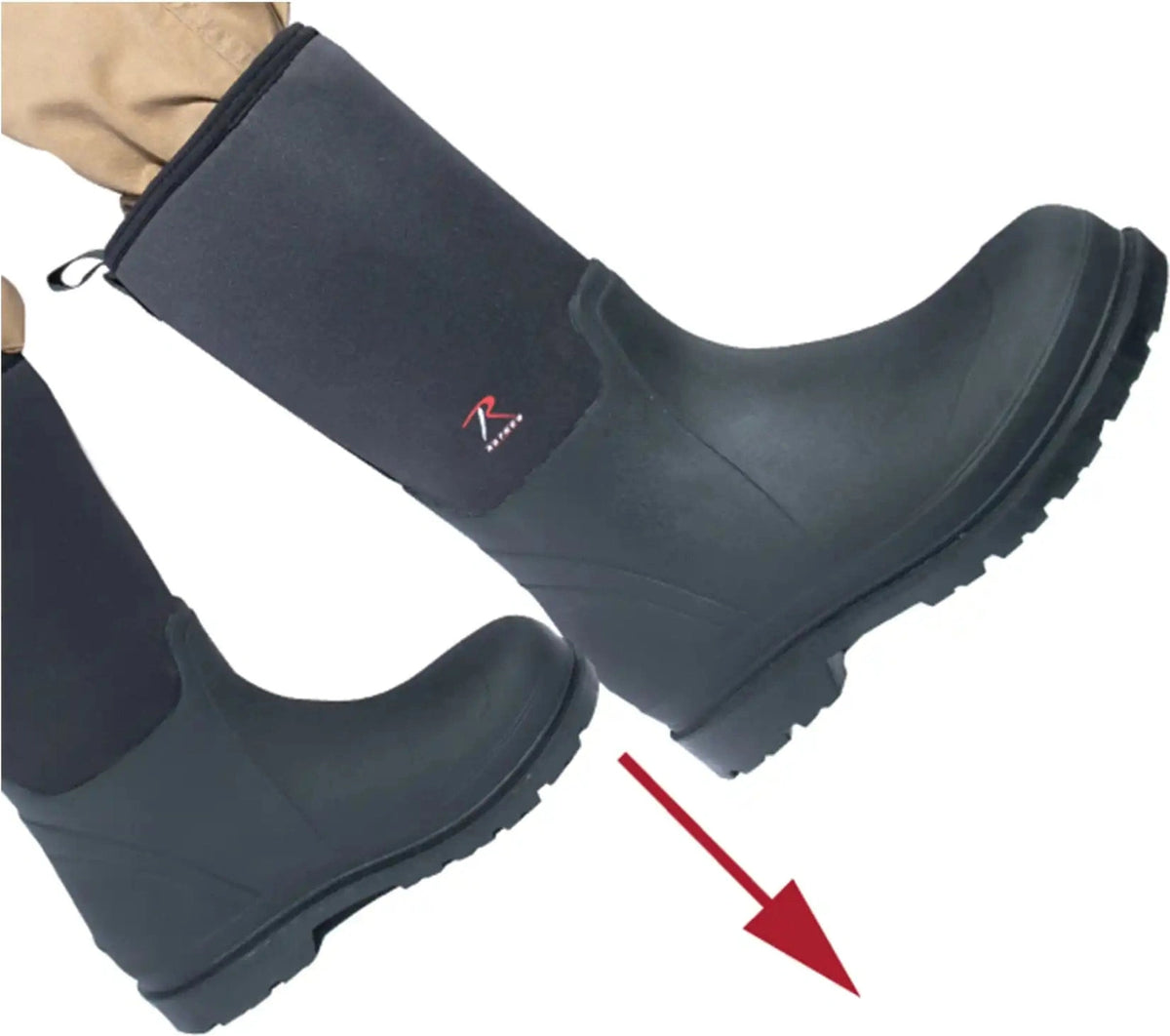 Rothco Waterproof Rubber Boots - Black - 14.5 Inch - 12