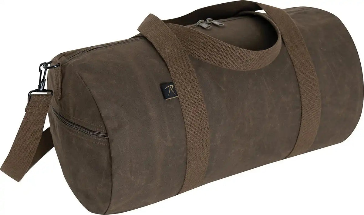 Rothco Waxed Canvas Shoulder Duffle Bag 19 Inch Brown / 19’’ x 9’’