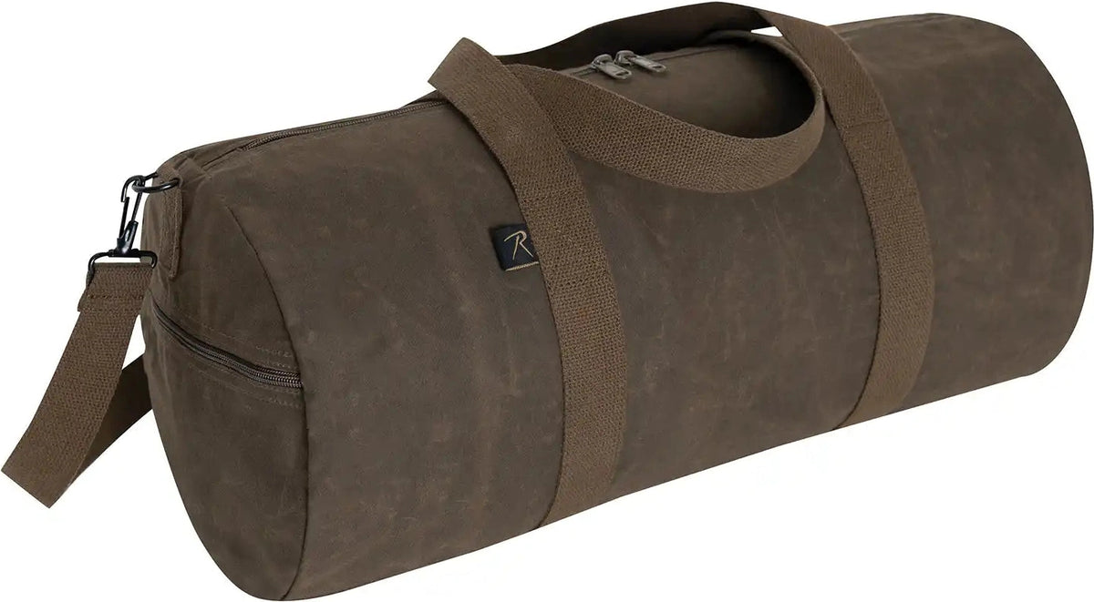 Rothco Waxed Canvas Shoulder Duffle Bag 24 Inch Brown / 24’’ x 12’’