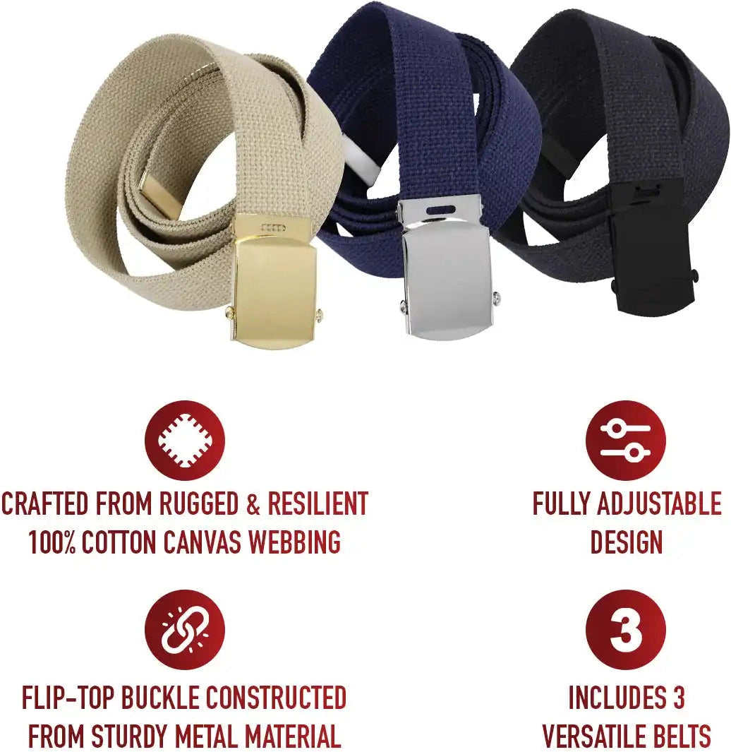 Rothco Web Belts in 3 Pack