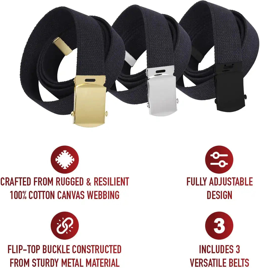 Rothco Web Belts in 3 Pack