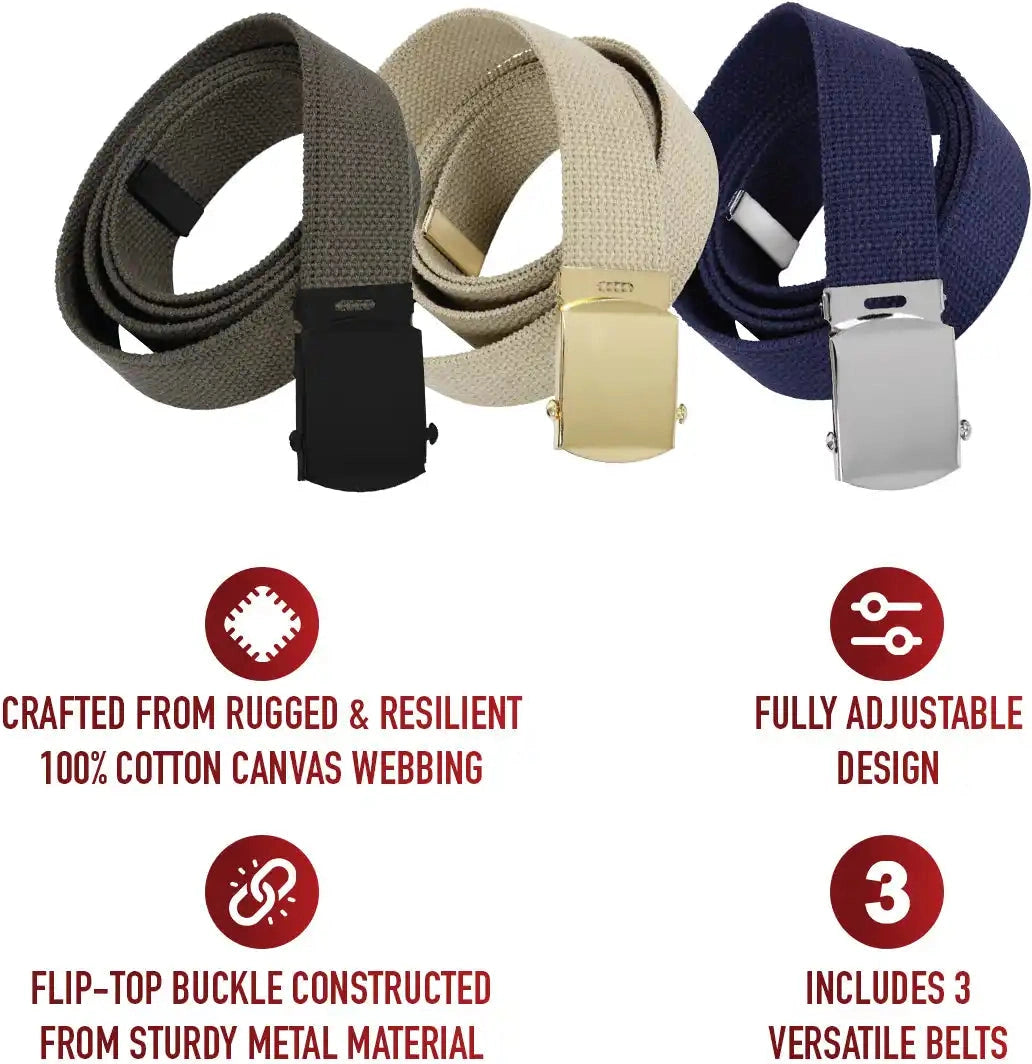 Rothco Web Belts in 3 Pack