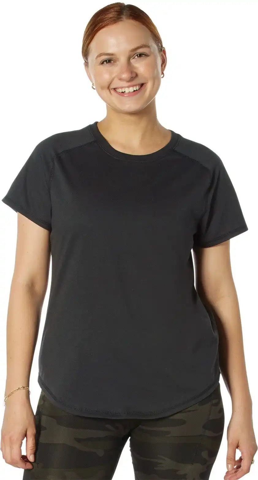 Rothco Womens Essential Raglan Sleeve T-shirt - Black / s