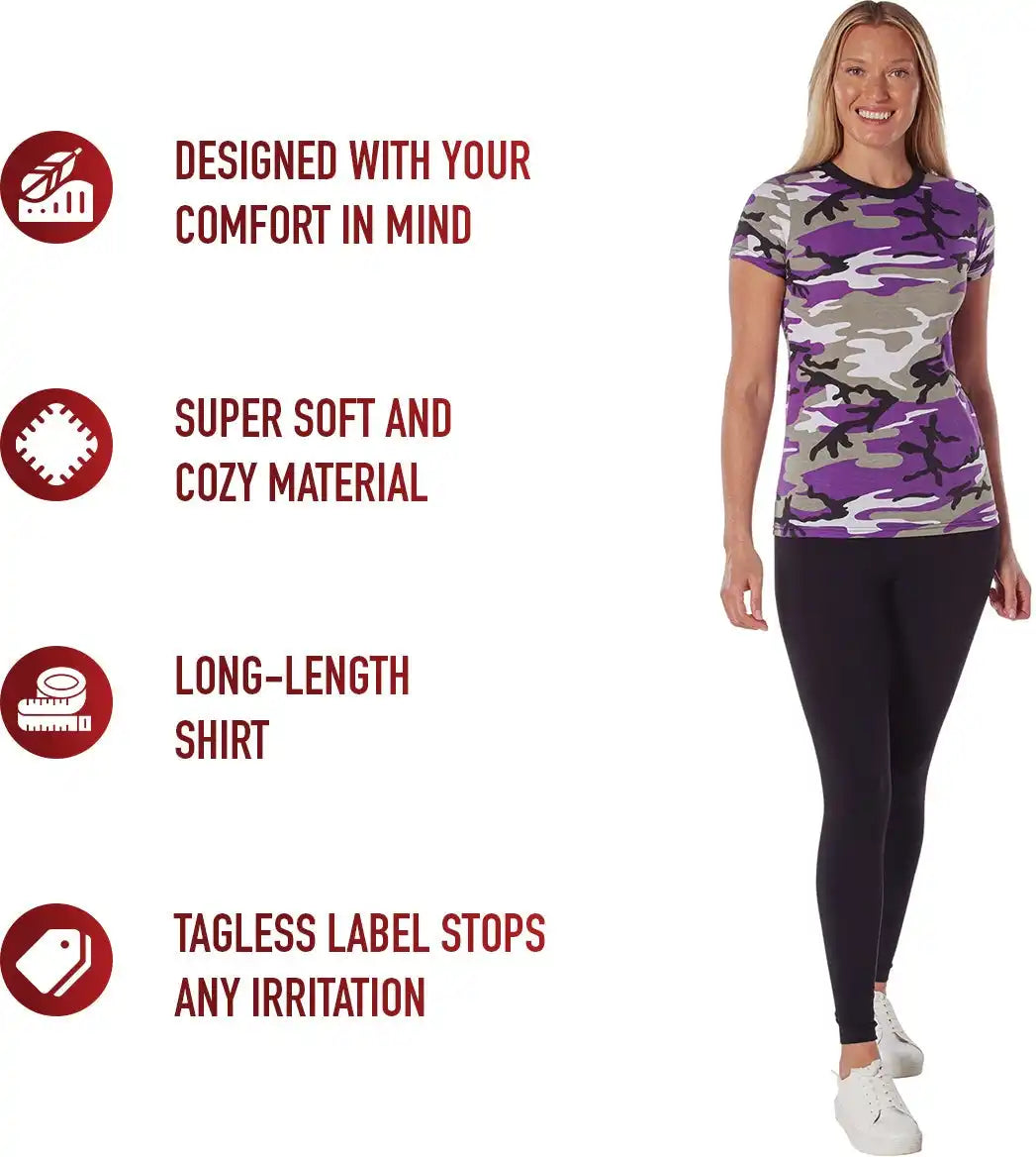Rothco Womens Long Length Camo T-shirt