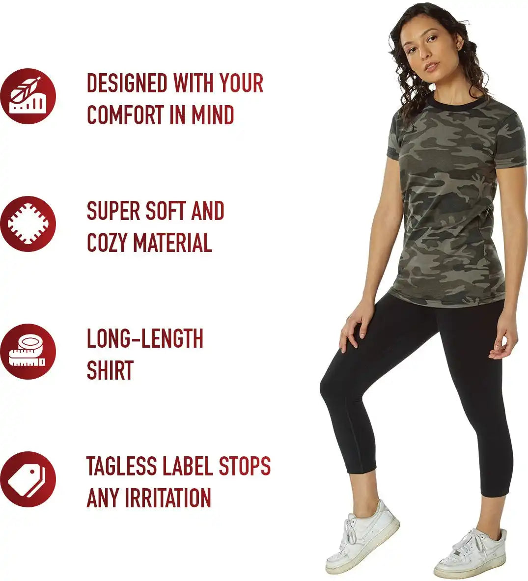 Rothco Womens Long Length Camo T-shirt