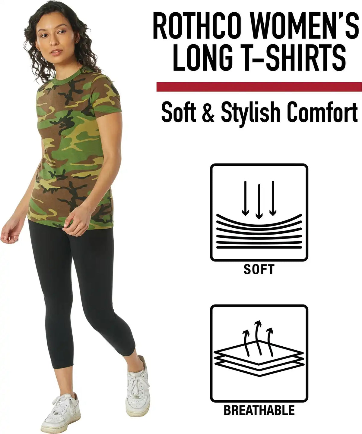Rothco Womens Long Length Camo T-shirt