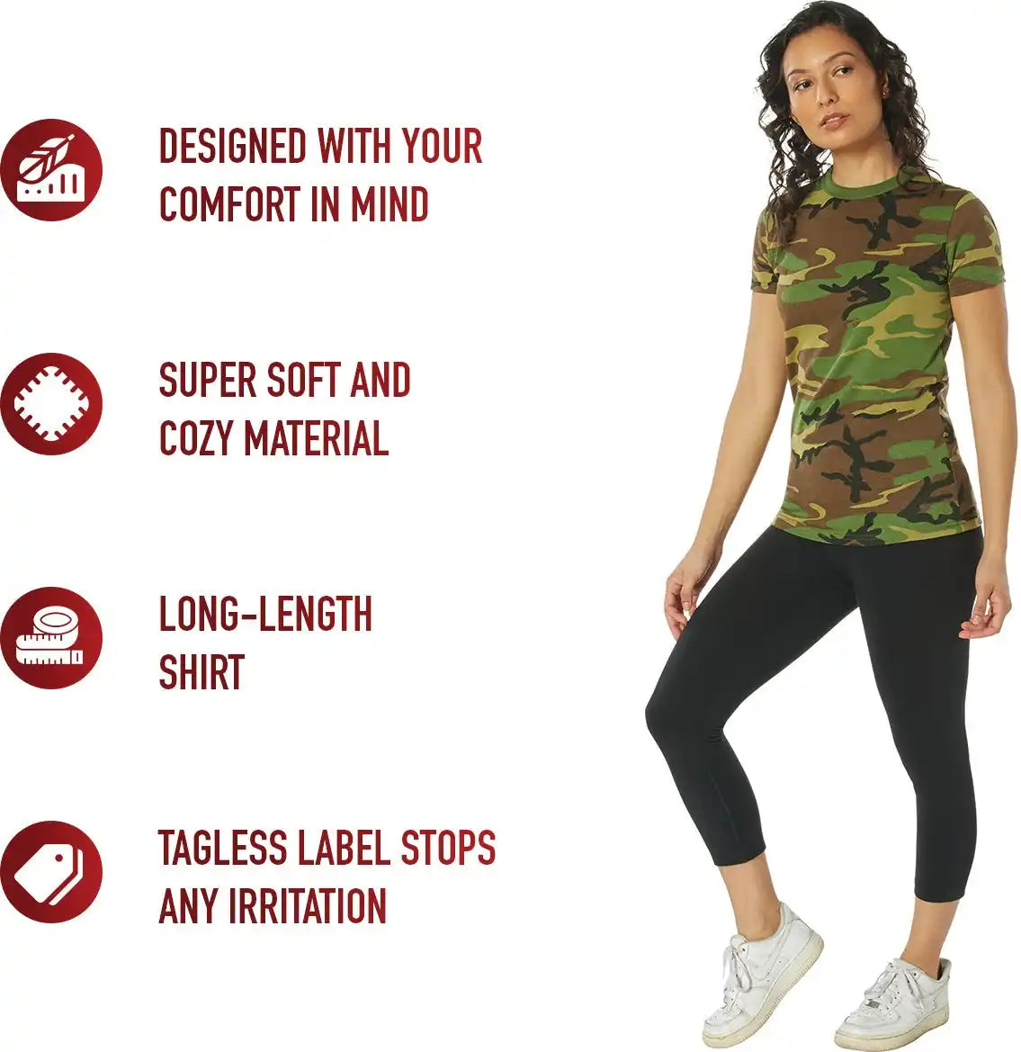 Rothco Womens Long Length Camo T-shirt