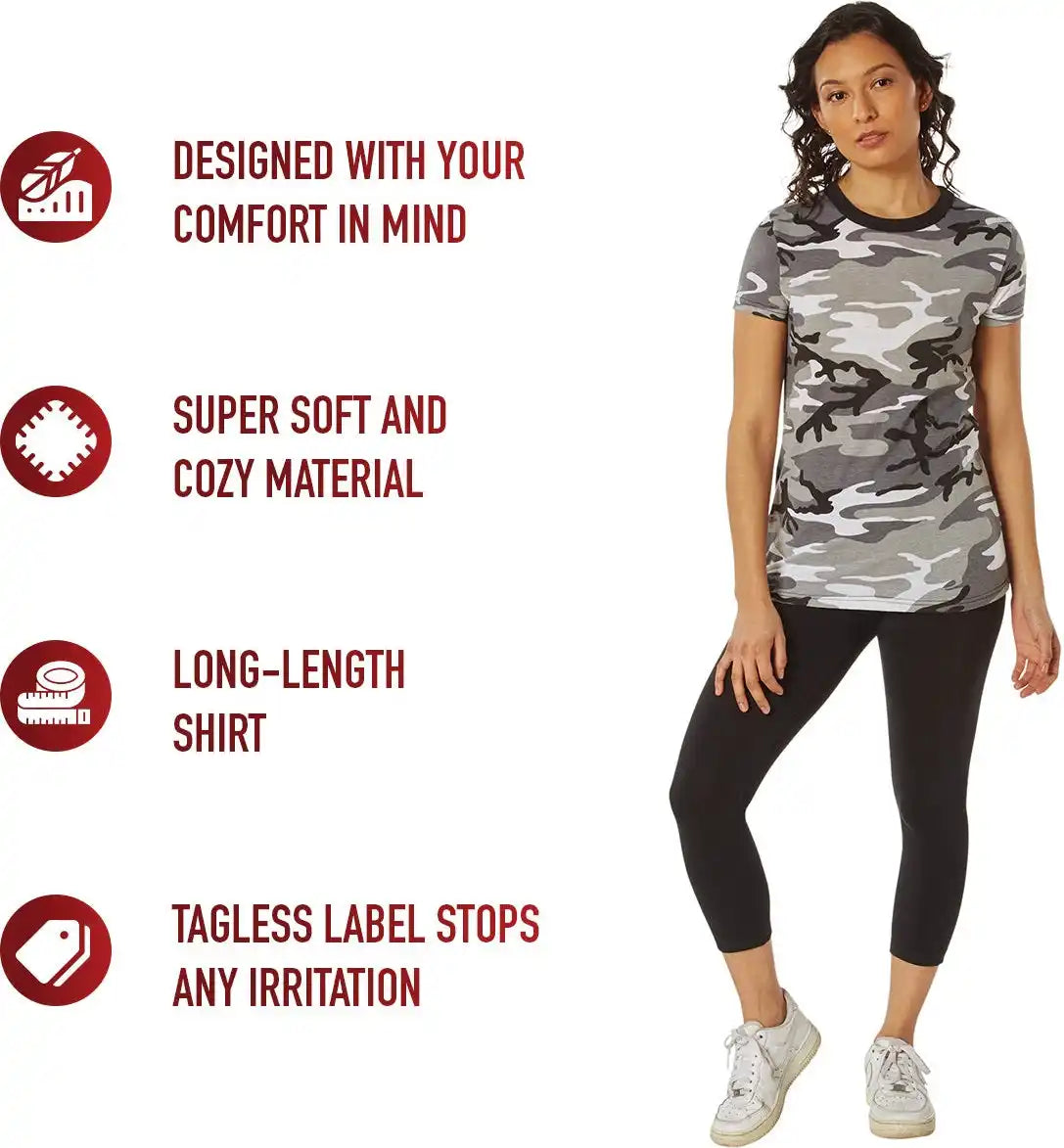 Rothco Womens Long Length Camo T-shirt