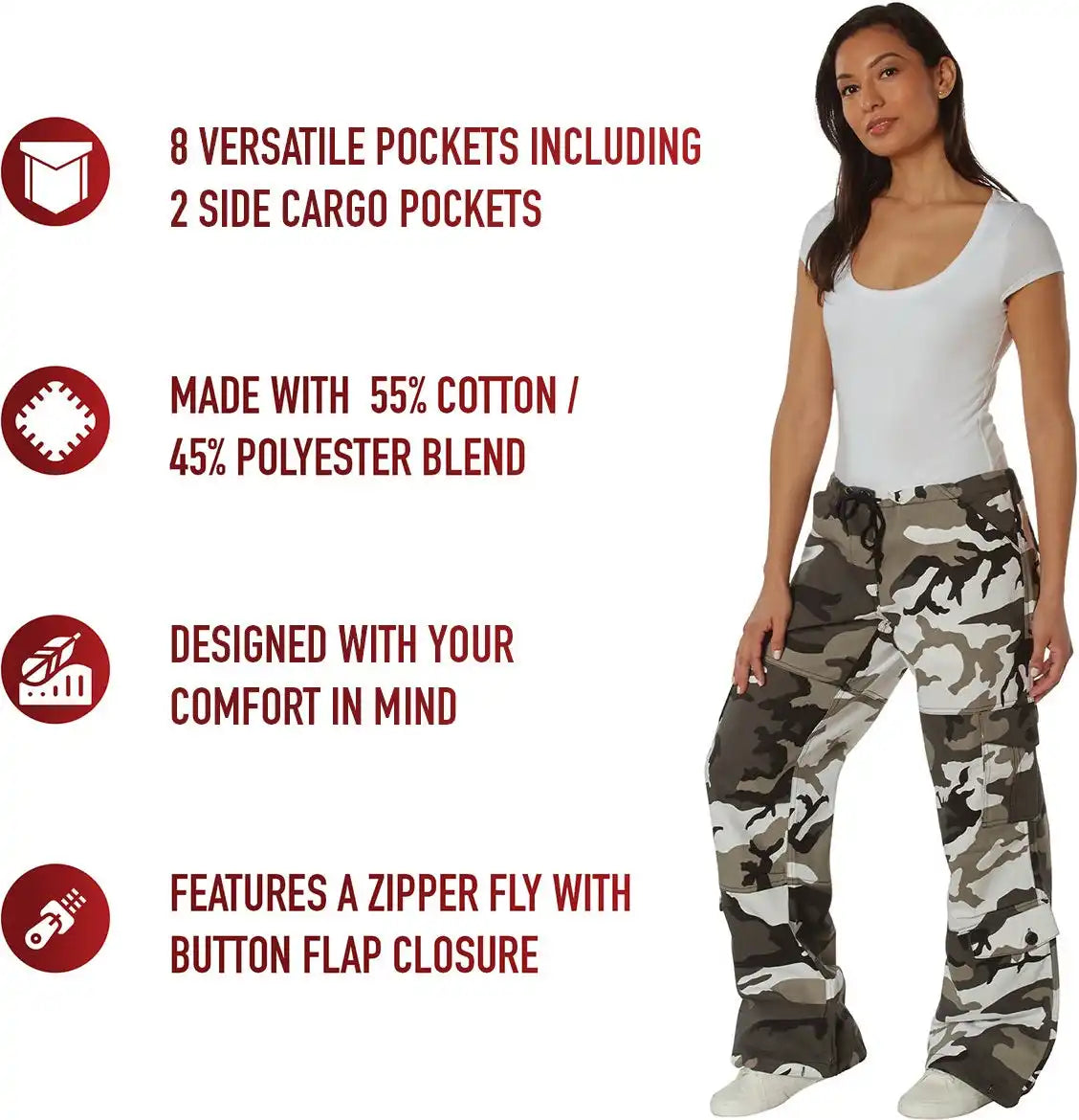 Rothco Womens Paratrooper Colored Camo Fatigues