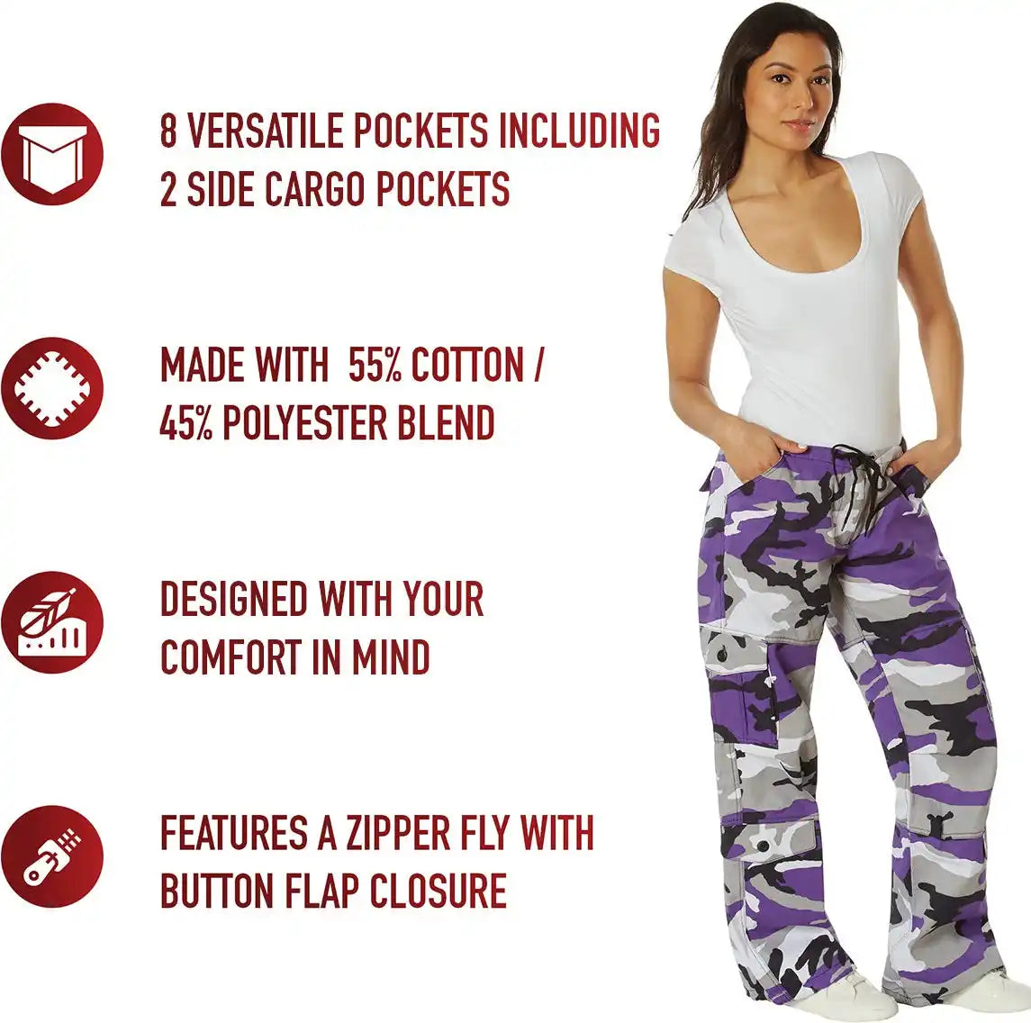 Rothco Womens Paratrooper Colored Camo Fatigues