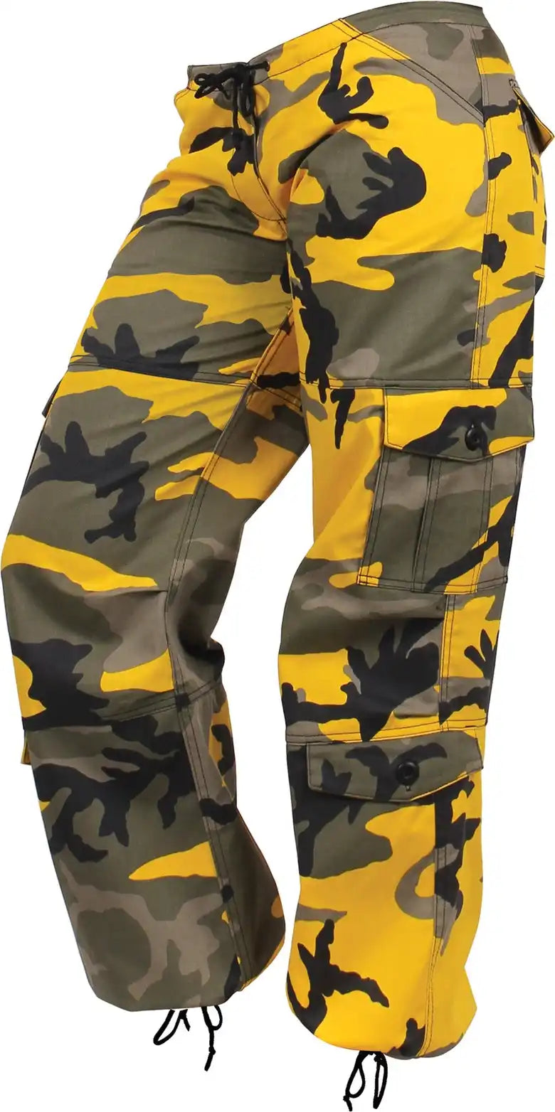 Rothco Womens Paratrooper Colored Camo Fatigues - Stinger Yellow / Xs