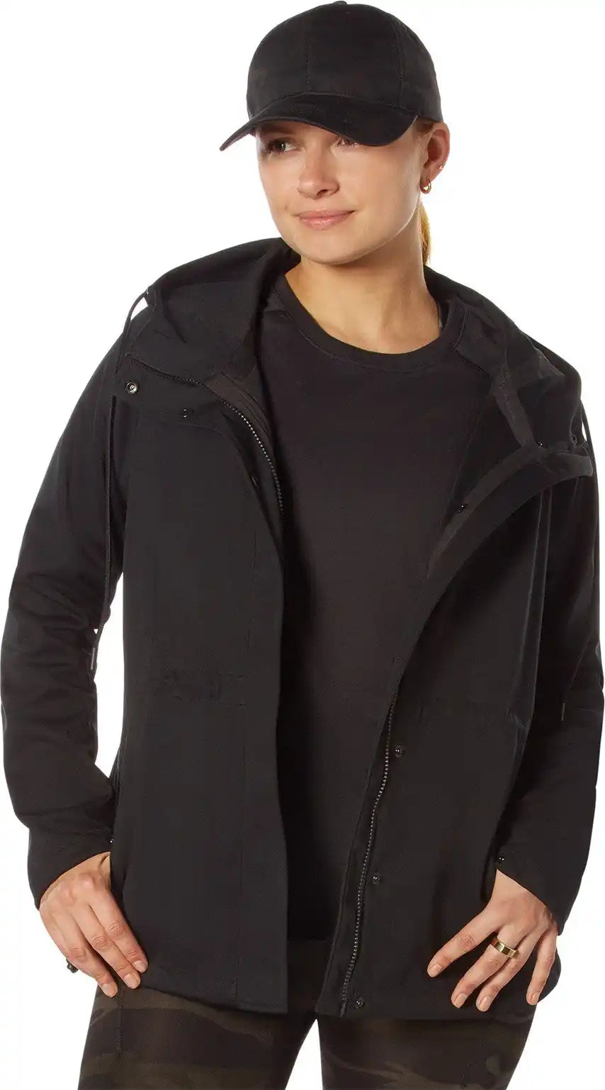 Rothco Womens Shadow Ops Waterproof Rain Jacket - Black / s