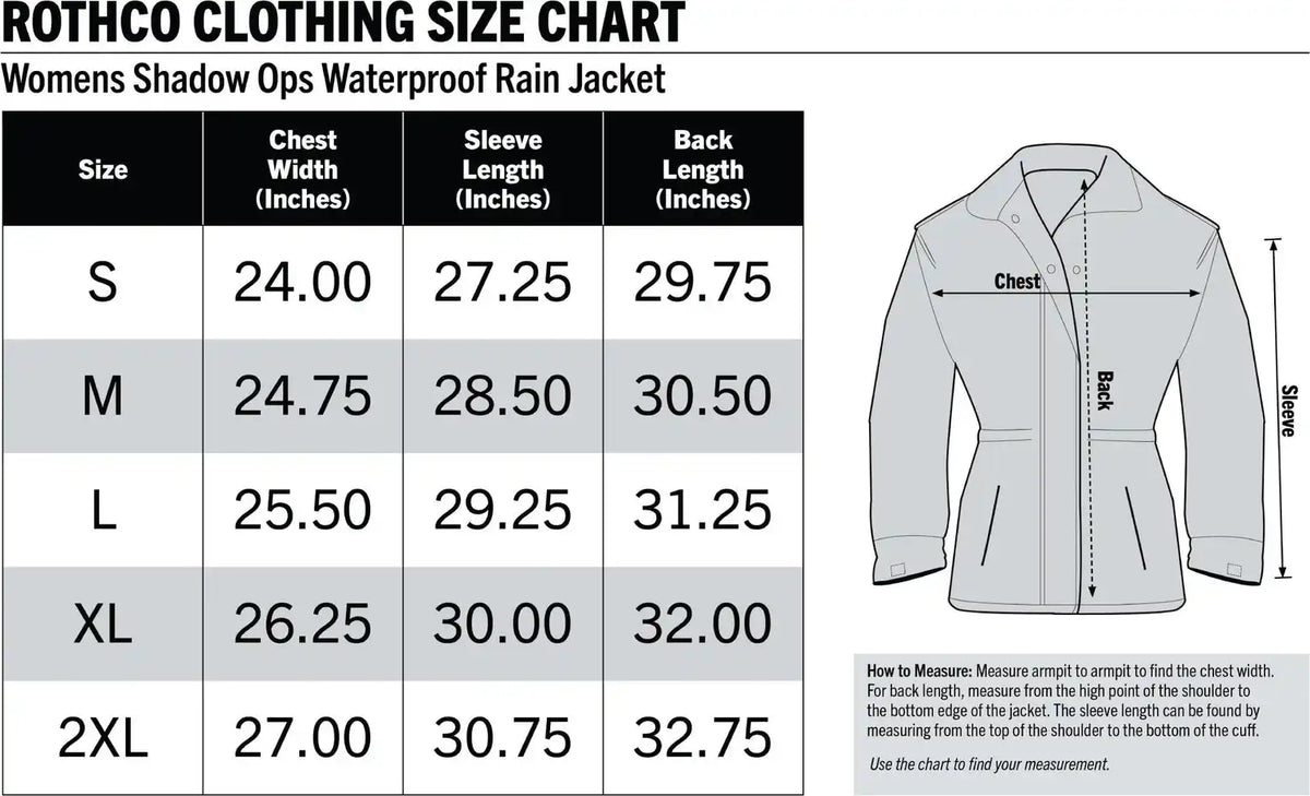 Rothco Womens Shadow Ops Waterproof Rain Jacket