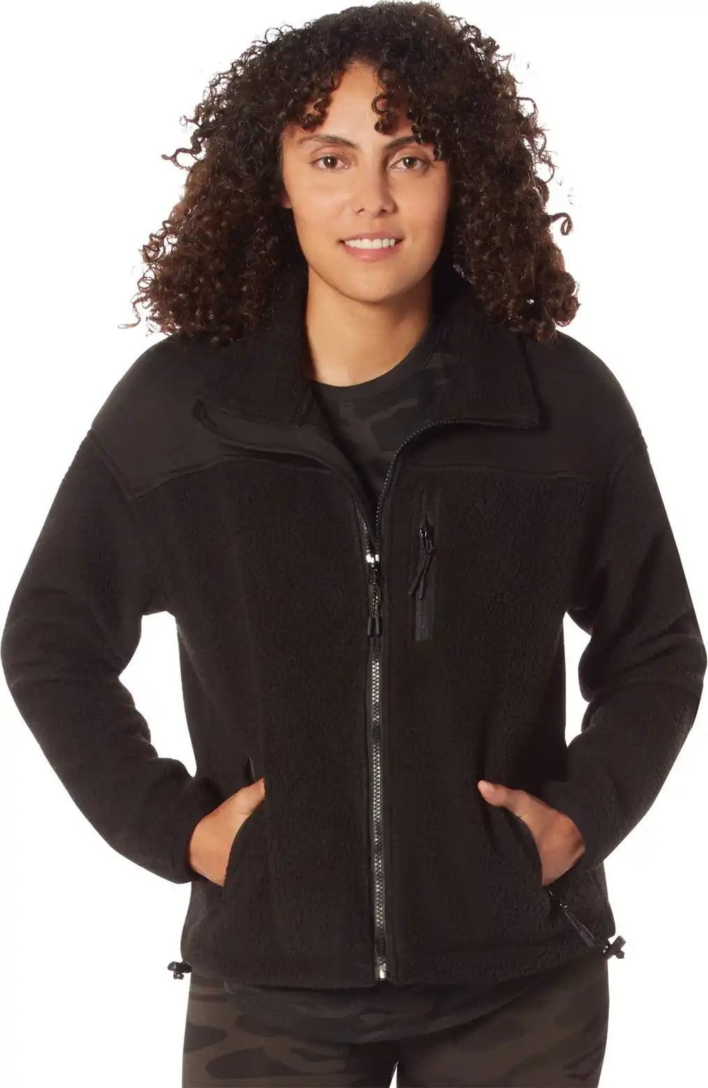 Rothco Womens Trailsman Sherpa Fleece Jacket - Black / s