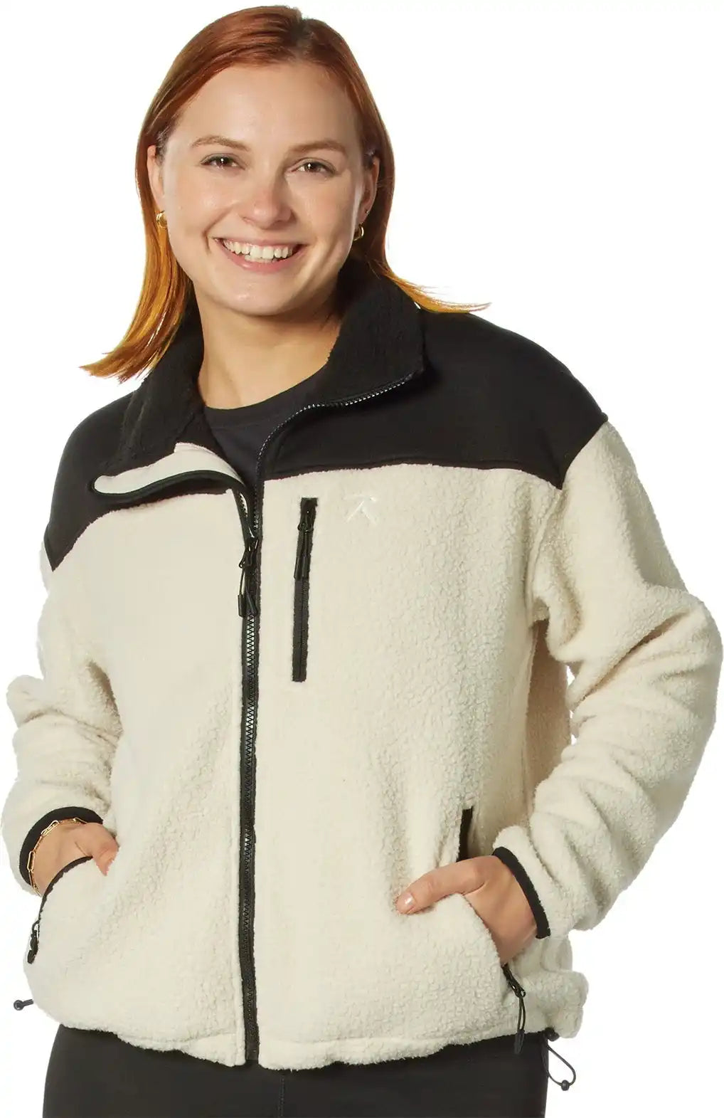 Rothco Womens Trailsman Sherpa Fleece Jacket - Cream/black / s