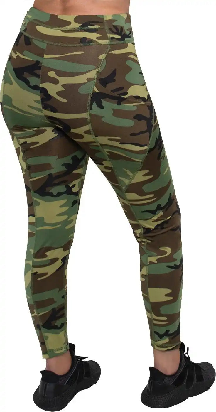 Rothco Womens Workout Performance Camo Leggings with Pockets