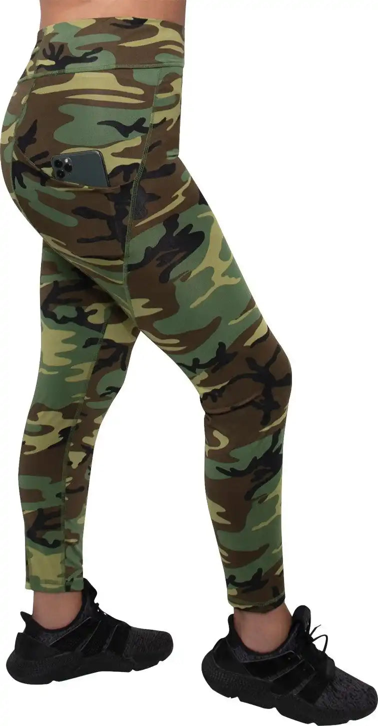 Rothco Womens Workout Performance Camo Leggings with Pockets