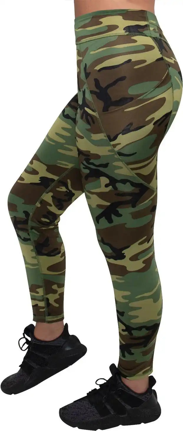Rothco Womens Workout Performance Camo Leggings with Pockets