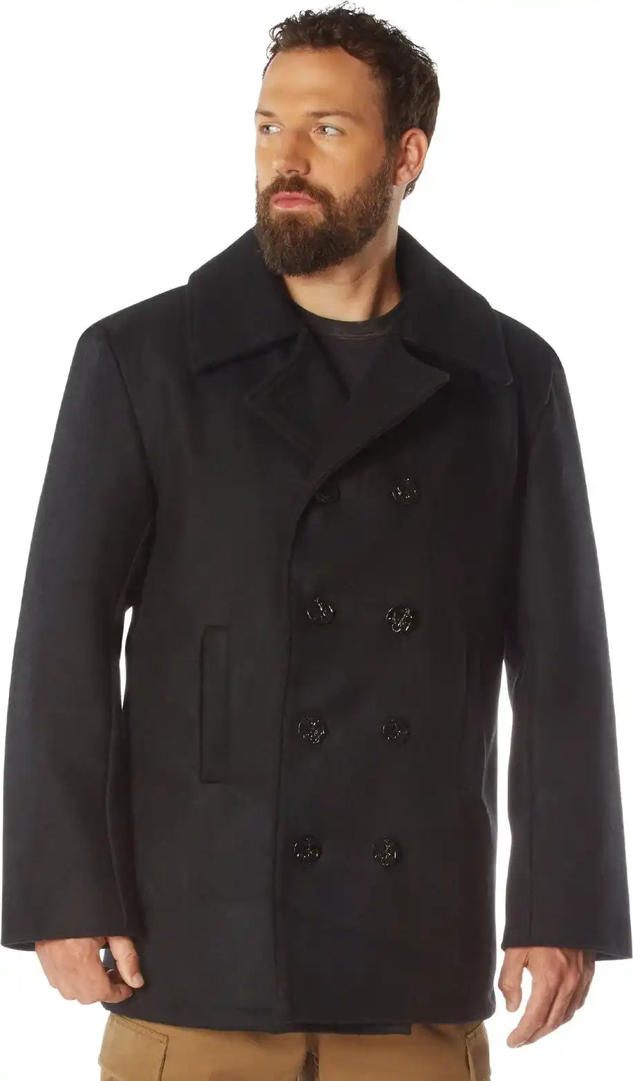 Rothco Wool Pea Coat - Black / Xs