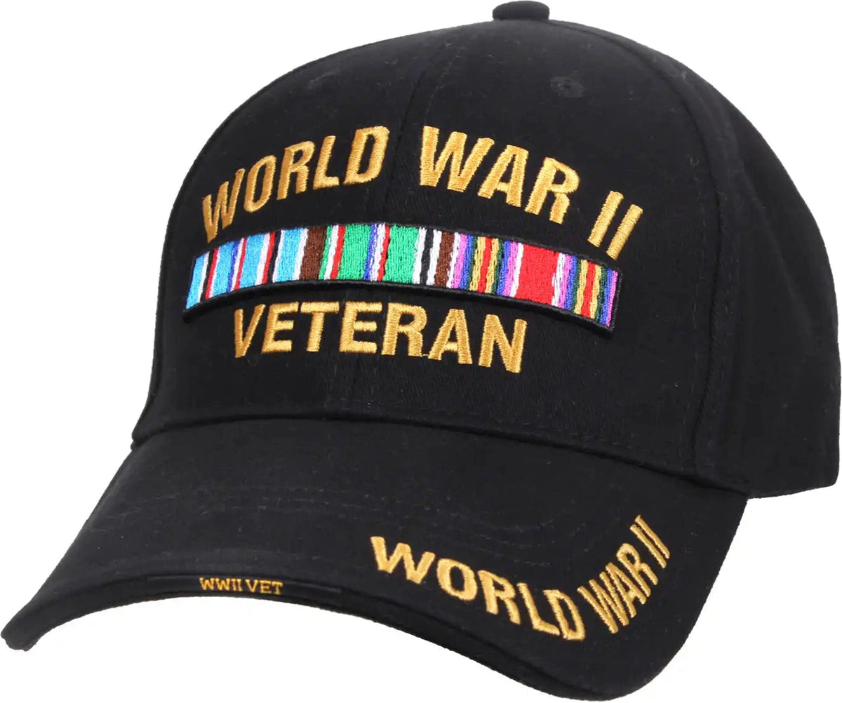 Rothco Wwii Veteran Deluxe Low Profile Cap Black / one Size