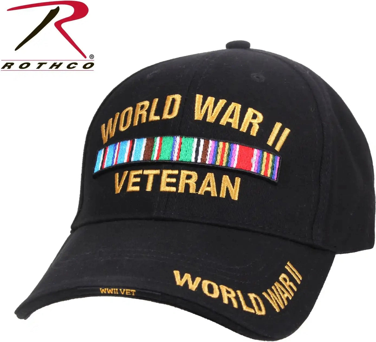 Rothco Wwii Veteran Deluxe Low Profile Cap Black / one Size
