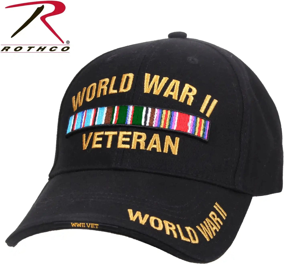 Rothco Wwii Veteran Deluxe Low Profile Cap Black / one Size